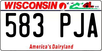WI license plate 583PJA