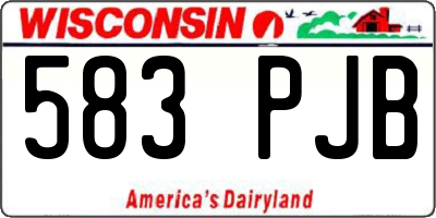 WI license plate 583PJB