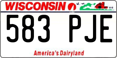 WI license plate 583PJE
