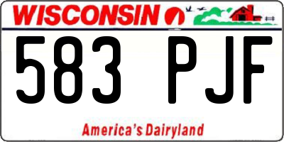 WI license plate 583PJF