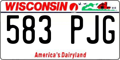 WI license plate 583PJG