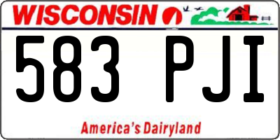 WI license plate 583PJI