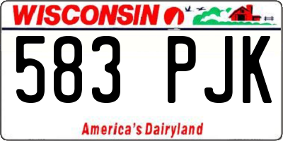 WI license plate 583PJK