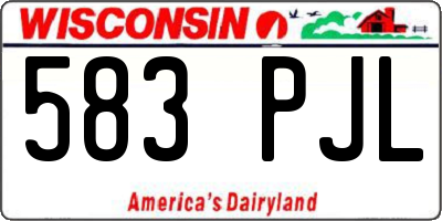 WI license plate 583PJL