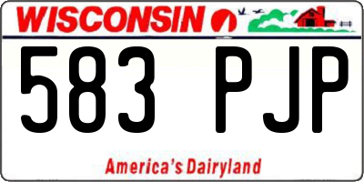 WI license plate 583PJP