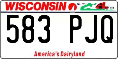 WI license plate 583PJQ