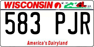 WI license plate 583PJR