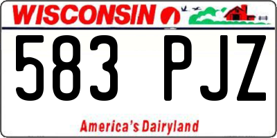 WI license plate 583PJZ