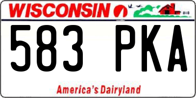 WI license plate 583PKA