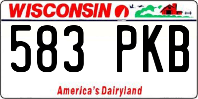 WI license plate 583PKB