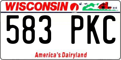 WI license plate 583PKC