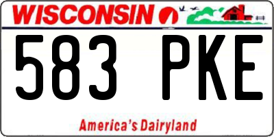WI license plate 583PKE