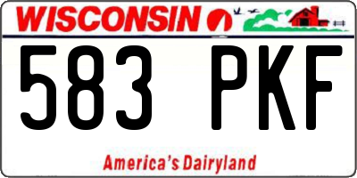 WI license plate 583PKF