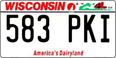 WI license plate 583PKI