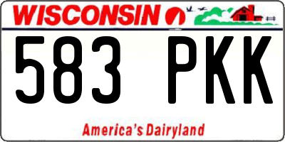 WI license plate 583PKK