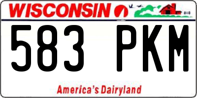 WI license plate 583PKM