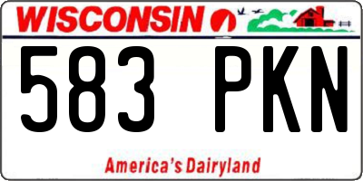 WI license plate 583PKN