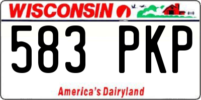 WI license plate 583PKP