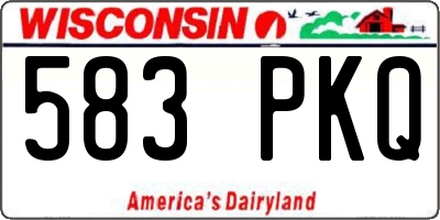 WI license plate 583PKQ