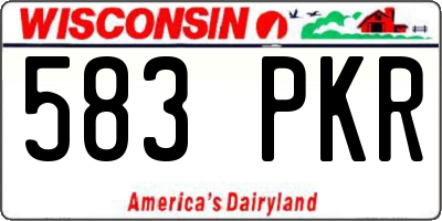 WI license plate 583PKR