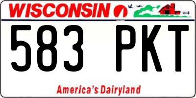 WI license plate 583PKT