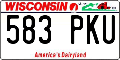 WI license plate 583PKU