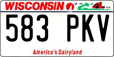 WI license plate 583PKV