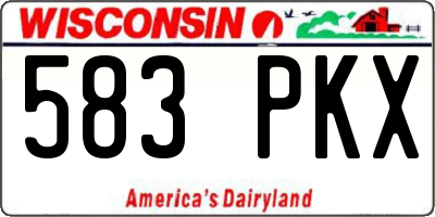 WI license plate 583PKX