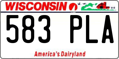 WI license plate 583PLA