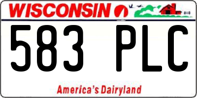 WI license plate 583PLC
