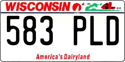 WI license plate 583PLD