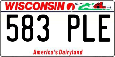 WI license plate 583PLE