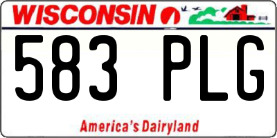 WI license plate 583PLG