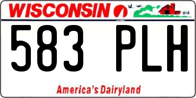 WI license plate 583PLH