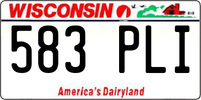 WI license plate 583PLI