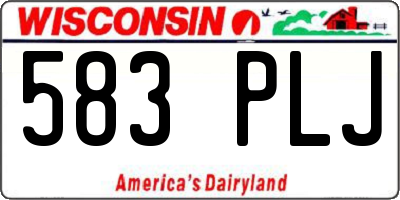 WI license plate 583PLJ