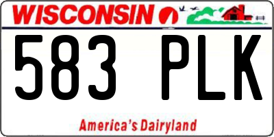 WI license plate 583PLK