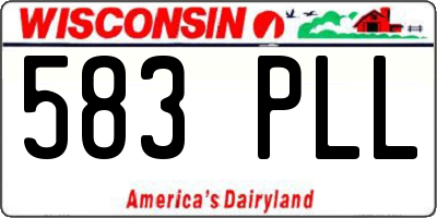 WI license plate 583PLL