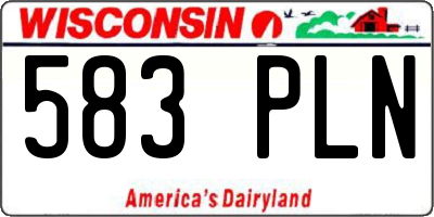 WI license plate 583PLN