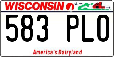 WI license plate 583PLO