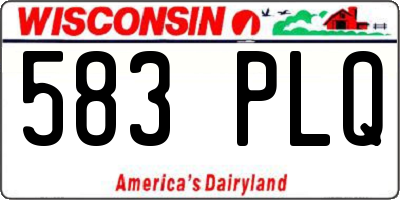 WI license plate 583PLQ