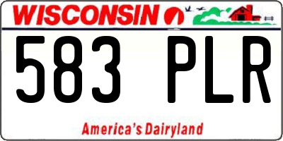 WI license plate 583PLR