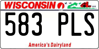 WI license plate 583PLS