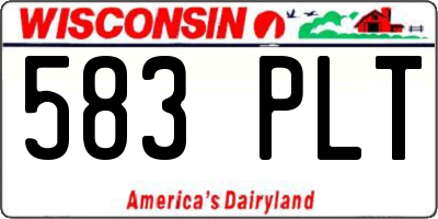 WI license plate 583PLT