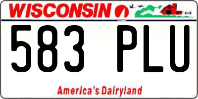 WI license plate 583PLU
