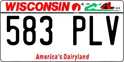 WI license plate 583PLV