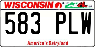 WI license plate 583PLW