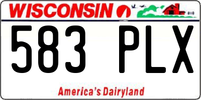 WI license plate 583PLX