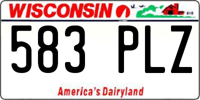 WI license plate 583PLZ