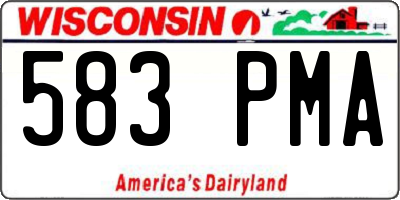 WI license plate 583PMA